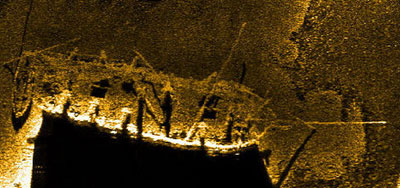 Side-scan sonar image of the Hamilton